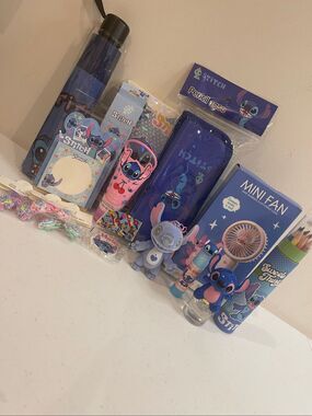 Stitch 15 piece stationery perfume pencils case lotion and more! Bundle lot